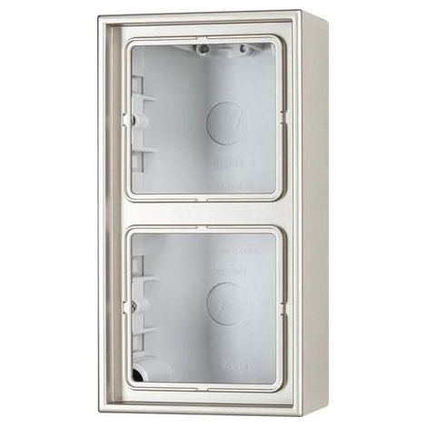 Jung Aufputz-Kappe 2fach, Serie LS, Edelstahl ES2582A-L