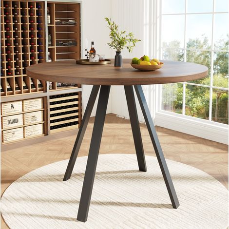 Esstisch Rund 80x80 cm MDF Metall Walnuss Küchentisch OKMYHOME (1/5)