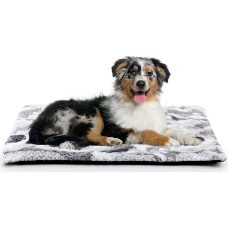 Tapis Auto-Chauffant en Peluche, 75 x 50 cm, sans Électricité, Gris Couche Thermique Silencieuse, Base Antidérapante, Lavable en Machine, pour Chatons & Petits Chiens, Intérieur & Extérieur (1/5)