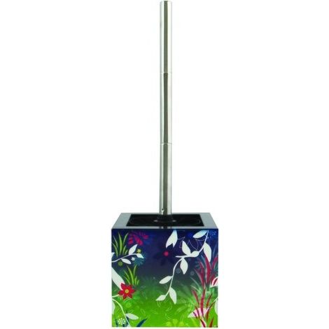 MSV Porte-balais de toilette en MDF et acier inoxydable en différentes couleurs 11 x 11 x 37 cm