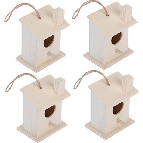 4 Stück innovative hängende Vogelhäuser und Nester aus Holz zur Dekoration von Garten und Hof (1/5)