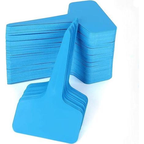 100 unidades, Estacas para plantas, Etiquetas para plantas, Etiquetas para plantas, Jardinería, Huerto, azul, plástico, 6x10 cm (1/5)