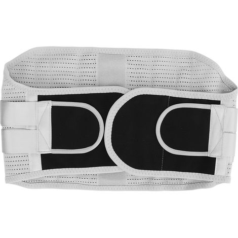 Sangle lombaire grise, ceinture de soutien lombaire M, fibre de polyester respirante avec plaque en acier, support dorsal pour maison, sport et bureau (1/5)
