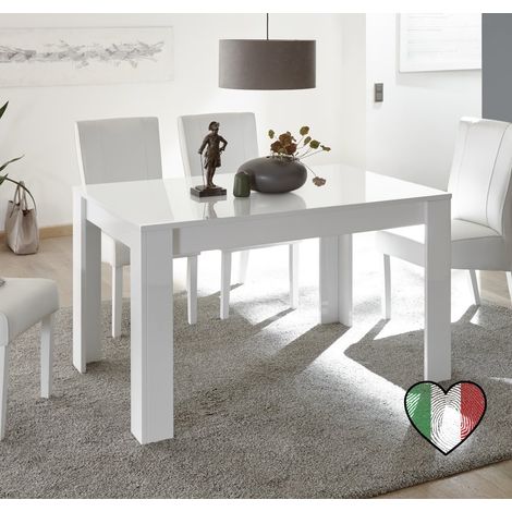 Tavolo da pranzo rettangolare allungabile 137x90 Bianco laccato lucido - Basic (1/3)