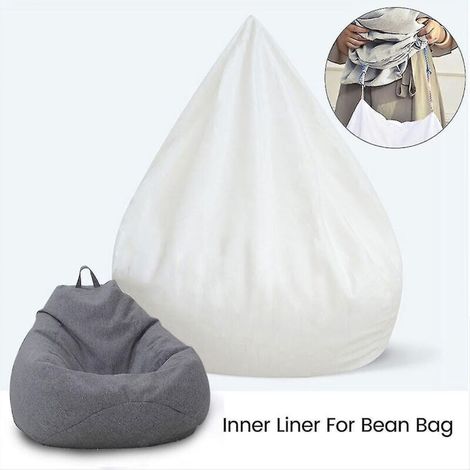 Nouvelle housse intérieure pour pouf Coer, grand modèle, facile à nettoyer, canapé, assise - 100 x 120 cm - blanc froid (1/5)