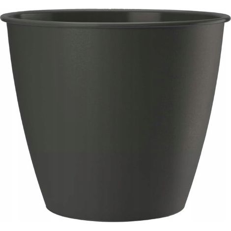 Vaso moderno color antracite per interni ed esterni, in plastica, 19 cm, 1 pz. Azalea (1/2)