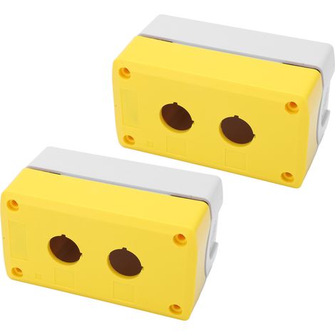 2 jeux de boîtiers à boutons-poussoirs étanches pour station de commande, avec 2 trous pour machine.