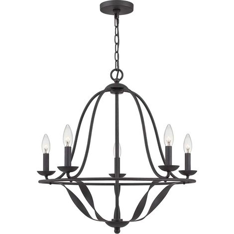 Elstead Quoizel Bradbury Lampadario multibraccio frassino grigio (1/5)