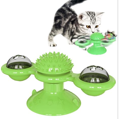 Interaktives Katzenspielzeug, sich drehende Windmühle, Hutbürste