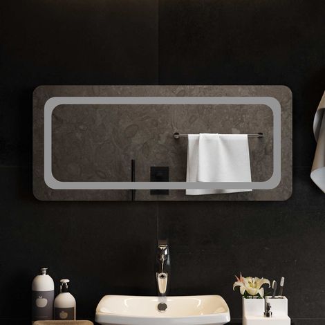 Teenpull – LED-Badezimmerspiegel Transparent 90 x 40 cm Gehärtetes Glas (1/5)