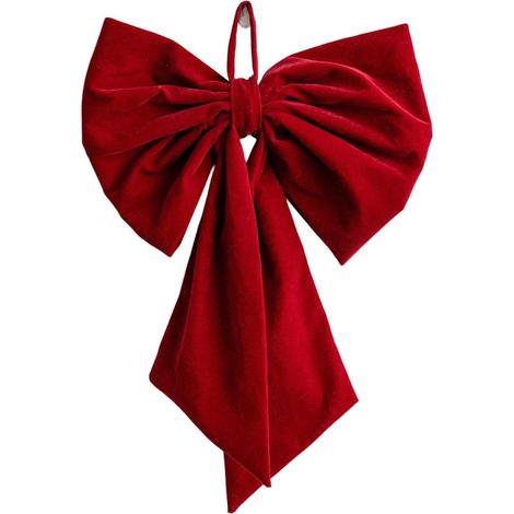Nœud Papillon - Velours Rouge - Pour Arbre De Noël - 90 cm - Décoration Festive (1/5)