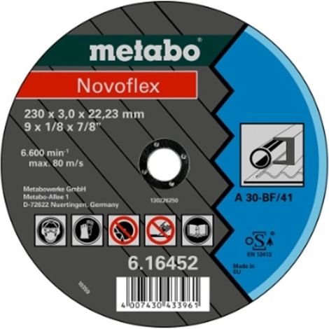 Discos de corte Novoflex 230x3,0x22,2 acero METABO