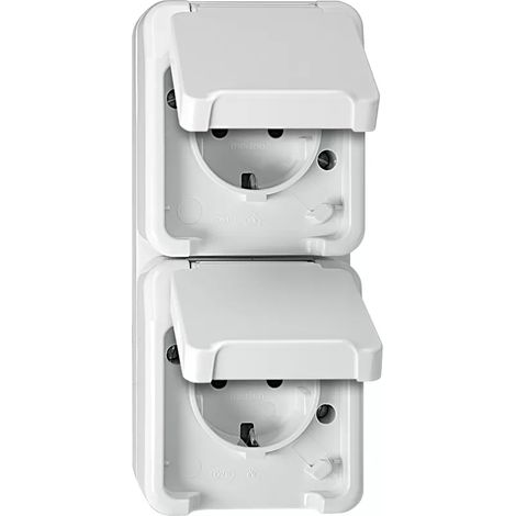 Merten SCHUKO-Doppel-Steckdose polarweiß, mit BRS MEG2328-8019 (1/2)
