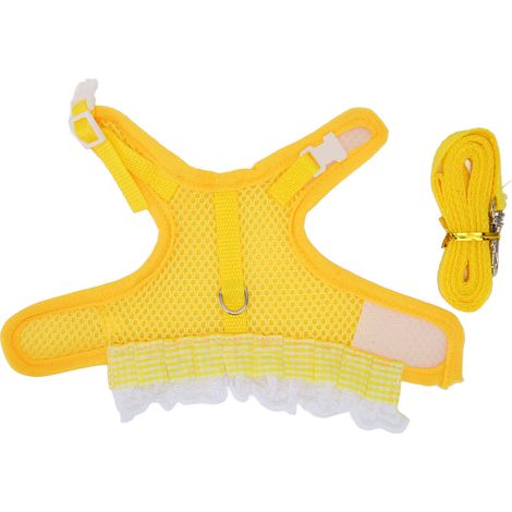 Harnais et laisse pour lapin, mignons, élégants, respirants, en maille, réglables, pour petits animaux de compagnie (hamsters, furets, cochons d'Inde), taille S (1/5)