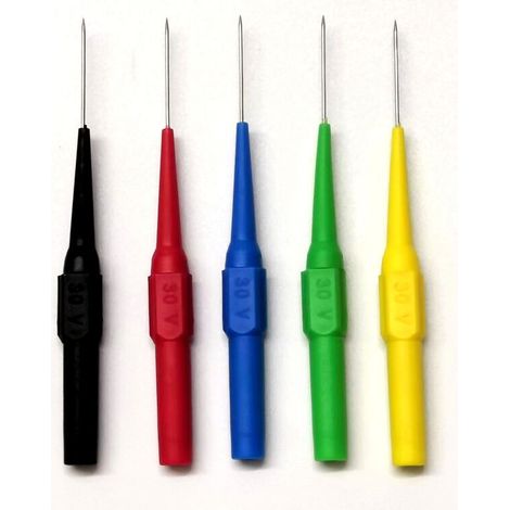15pcs Pinces De Test De Perçage Sondes Sondes D'essai De Multimètre Sonde de clip de test Avec Prise De Banane Isolation Sonde de test de Multimètre 4mm, Sonde de test Automobile (1/4)