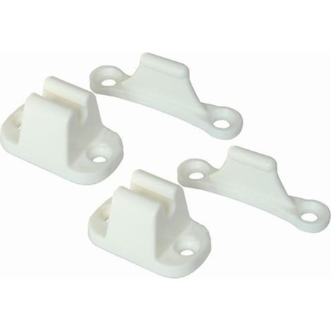 Kit de 2 sujetadores de puerta en forma de T, tope de puerta, soporte de gancho de plástico, soporte de pestillo de puerta compatible para caravana/remolque - Blanco (1/5)