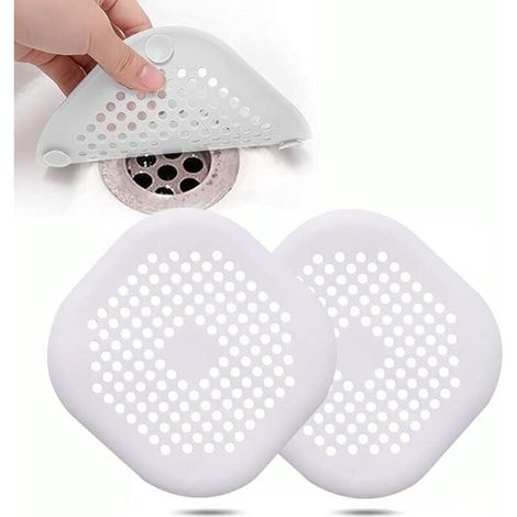 Protezione per scarico in silicone in 2 pezzi, filtro per lavello da cucina con ventosa, filtro per scarico vasca, filtro per lavello da cucina e da bagno (1/4)