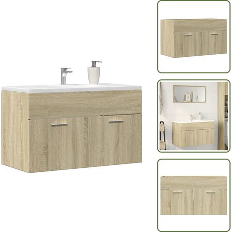 vidaXL Armoire lavabo de salle de bain chêne sonoma bois d'ingénierie