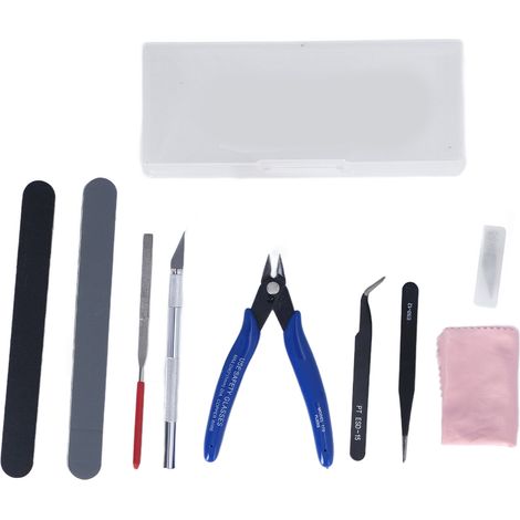 Modellbau-Werkzeugset mit Zange, Pinzette, Feile, Schnitzmesser und Bastelwerkzeugen für 3D-Druck und DIY (1/5)