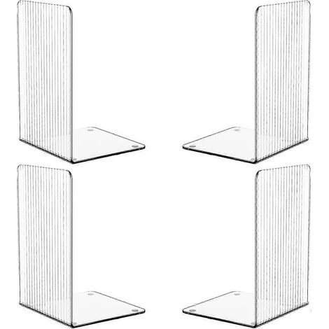 Lot de 4 serre-livres pratiques et décoratifs en acrylique, parfaits pour l'école, la maison ou le bureau. Ces serre-livres décoratifs conviennent à une utilisation à la maison, à l'école ou au bureau (1/5)