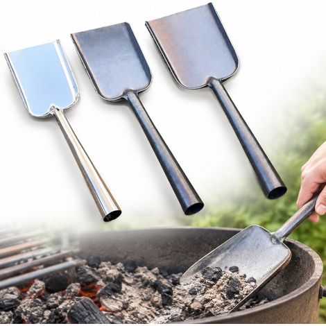 Lot de 3 Pelles Multi-Usages en Acier, Modeles 40,5 cm, Charbon, Cendres et Braises (1/5)
