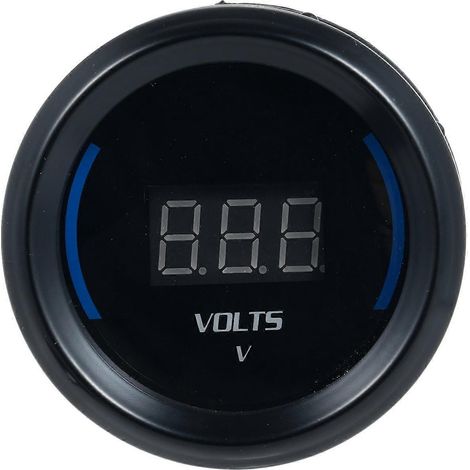 2" (52 mm) digitales Spannungsmessgerät, DC12V blaues LED-Voltmeter-Set für Auto, LKW, Boot