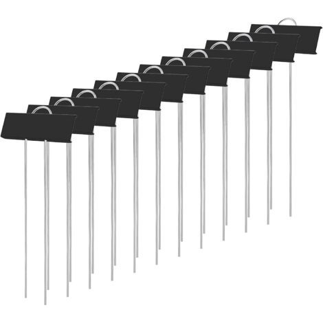 PA Kindergarten-Pflanzenetiketten-Marker, 12 Stück Metall-Gartenetiketten, langlebig, rostfrei, Gemüseetiketten, Marker für Blumen, Gemüse, Samen, Garten, Kindergarten (schwarz) (1/5)