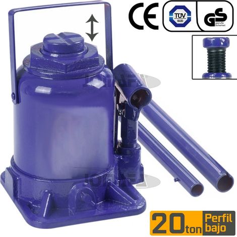 GATO HIDRAULICO DE BOTELLA 20 TON. (20000KG) ESPECIAL PARA COCHES BAJOS 190mm (1/4)