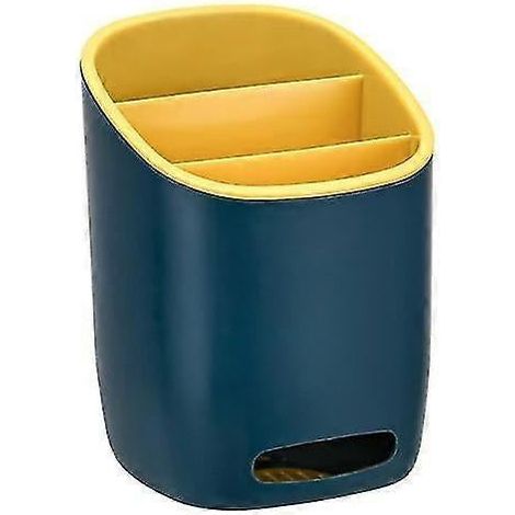 Séchoir à couverts, boîte de rangement pour cuillères, fourchettes et baguettes, support et étagère pour vaisselle, bleu, 1 pièce (1/4)
