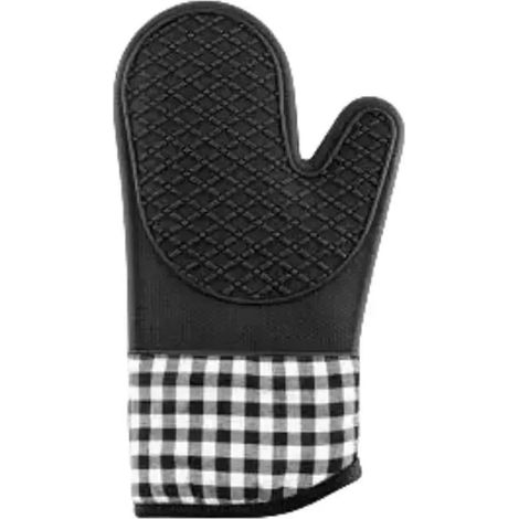 Guanti da cucina (set da 2) in silicone isolante, resistenti alle alte temperature e antiscivolo (neri)