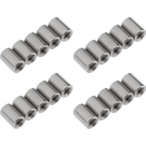 Écrous Ronds Raccord M6 Inox A2 Filetage Femelle - 20 Pièces Douille d'Assemblage Tige Filetée Connecteur Acier Inoxydable (1/5)