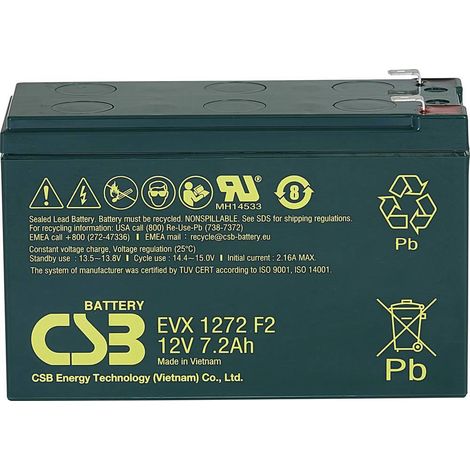csb EVX 1272 batería VRLA 12 voltios 7.2 Ah