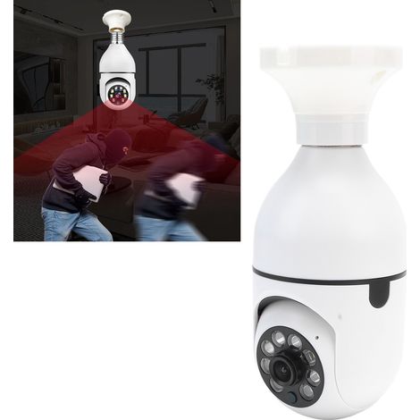 Caméra de surveillance intérieure sans fil 3MP 23041296, type ampoule, contrôle Wi-Fi, rotation à 360°, tension d'entrée 110-240 V (1/5)