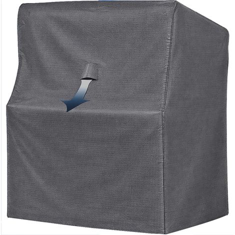 Schutzhülle Strandkorb PVC-Tarp L 119 x 106 x 160 cm Grau  PVC-Gewebeplane 350 g/m² Wasserdicht  Strandkorbhülle Abdeckung Salzwasser Resistent
