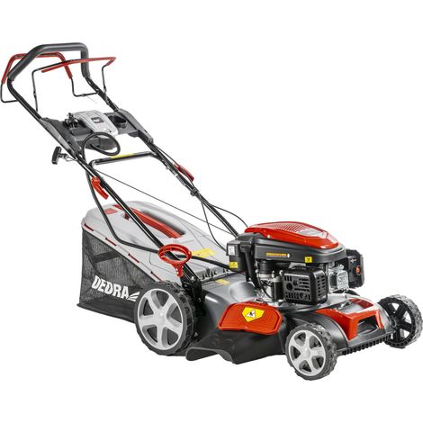Tondeuse à Essence motorisée 2,9 KW Moteur 166 CC Largeur de Coupe 46 cm Réglage de la Hauteur de Coupe Centrale (25-75 mm) Poignée Pliable (1/5)