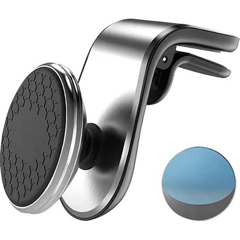 Magnetische Autotelefonhalterung, 360° drehbare magnetische Handyhalterung, L-förmige magnetische Autohalterung (silber)