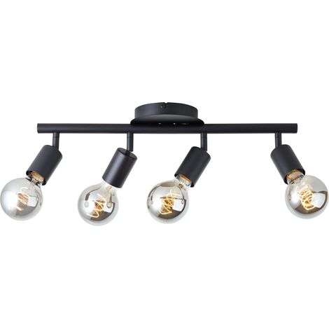 Brilliant Lampe Tiffany Strahlerrohr 4flg schwarz matt schwarz 4x A60, E27, 28 W