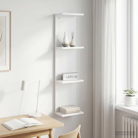 vidaXL Étagère Murale Blanc 22 x 15 x 100 cm Bois d'ingénierie (1/5)