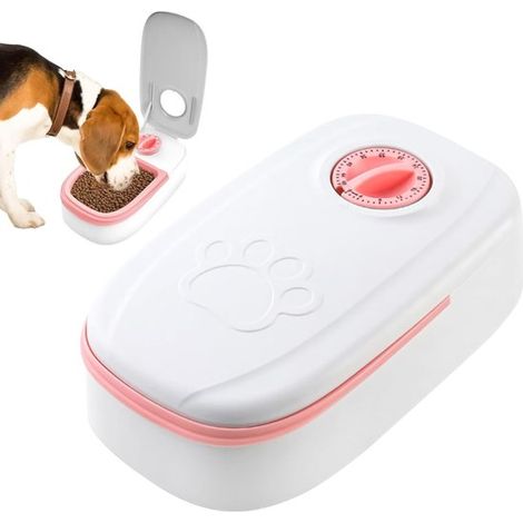 Automatischer Futterautomat für Haustiere, Katzennapf, elektrischer Futterautomat, Einzelportionsspender, großes Fassungsvermögen, Aufbewahrung für Trocken- und Nassfutter, Katzen und Hunde, rosa (1/5)
