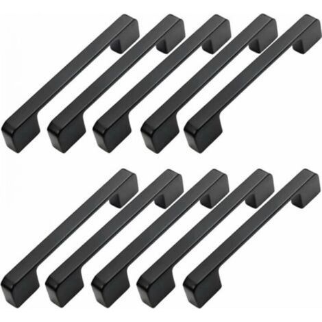 10 Möbelgriffe, 128 mm Lochabstand – Schwarze Küchentürgriffe, Stangengriffe, Schwarze Küchengriffe, 128 mm
