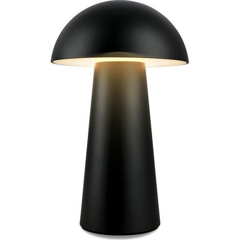 Lampe de table LED rechargeable sans fil - Noir - 21 cm - Lampe de table décorative - Lampe de table de chambre - Tactile - Dimmable (1/5)