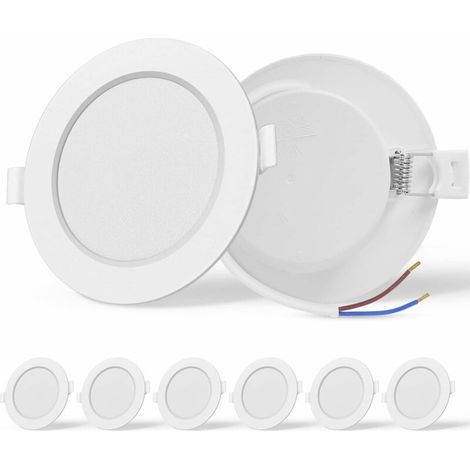 Lot de 6 LED Spot Encastré, haute luminosité, Spots LED Encastrables Plafond, 9W equivalent 72W incandescence, AC 230V, Lumière naturelle 4000K, pour salle de bain, salon, Ф90-110mm