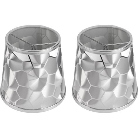 2 Abat-jour PVC pour ampoules E14 - Installation facile, ambiance relaxante (Diamètre supérieur: 11 cm, inférieur: 15 cm, hauteur: 14 cm)
