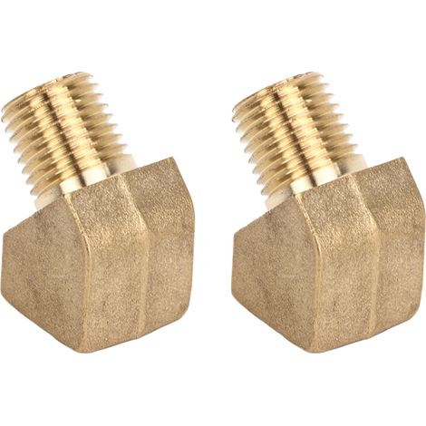 Raccord coudé 45° en laiton massif 8mm filetage intérieur - Adaptateur tuyau gaz air eau 2 pièces (1/5)