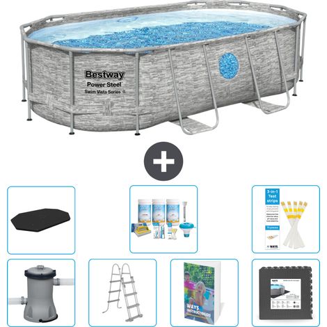 Bestway Bestway Power Steel Ovale - 427x250x100 cm - 8-pièces S581 (1/4)