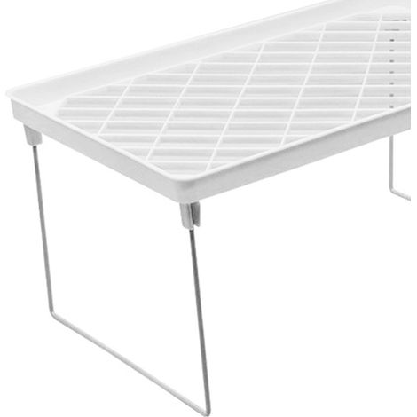 Étagère de comptoir empilable, armoire, placard, multifonction, concis, support de rangement de cuisine pliable, petit pour salle de bain, garde-manger (1/5)