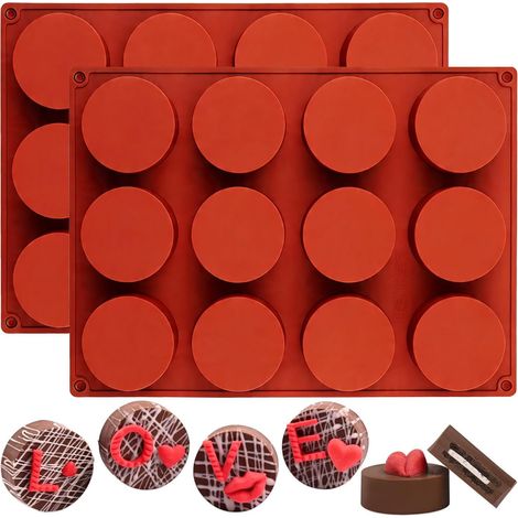 Moule Muffins Silicone, 2 Pièces Moules pour Cupcakes à 12 Cavités, Antiadhésif Moule Tartelette Sans BPA pour Cupcakes, Brownies et Gâteaux,Parent,-