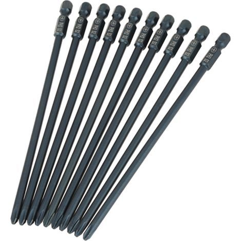 Spacnana 10-teiliges Kreuzschlitz-Stahlbit-Set - PH2 - PH2 4-Zoll-Sechskant 150 mm Werkzeug für Druckluftschrauber und elektrische Bohrmaschinen (1/5)
