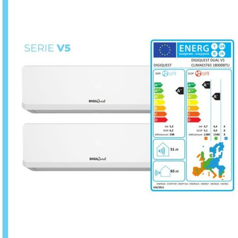 Condizionatore Digiquest Dual Split 9000/9000 BTU / V5 A+++/ A++ Inverter CLIMA00065 (1/2)