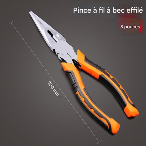 Pince à bec long en acier chrome-vanadium - Qualité industrielle - Multifonctionnelle (1/5)